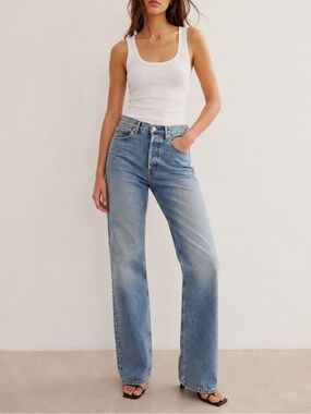 AGOLDE 90s High Rise Straight Jeans Minimalist Navigate Blue Women’s 26